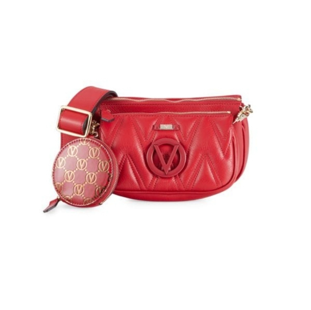 🍍✨️VALENTINO 3- in-1 quilted leather shoulder bag and pouch set NWT $895 ✨️ - Picture 6 of 9
